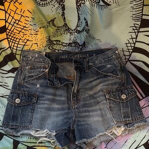 American Eagle Outfitters Distressed Blue Jean Shorts